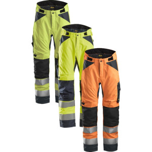 Snickers 6639 High-Vis 37.5® Vinterbukser+, Klasse 2 Gul/navy M