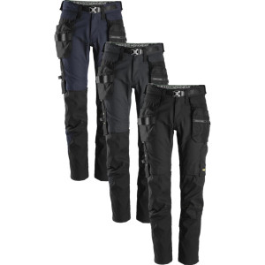 Snickers 6972 Flexiwork, Arbejdsbukser+ Med Aftagelige Hylsterlommer Navy/sort 56