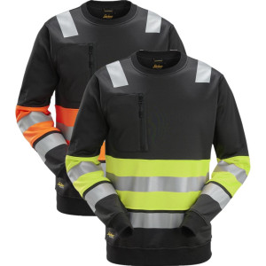 Snickers 8031 High-Vis Sweatshirt, Klasse 1 Sort/gul Xl