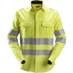 Snickers 8565 Protecwork, High-Vis Langærmet Svejseskjorte, Klasse 3 Gul S