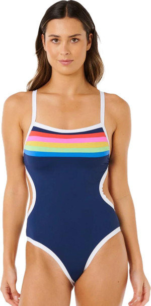 Rip Curl Women's Surf Stripe Cheeky One Piece Dark Navy M