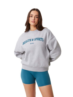 Björn Borg Women's Studio Oversized Crew Light Grey Melange L