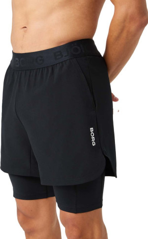 Björn Borg Men's Borg 2 In 1 Shorts Black Beauty S
