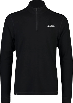 Mons Royale Men's Cascade Merino Base Layer 1/4 Zip Long Sleeve Black, M