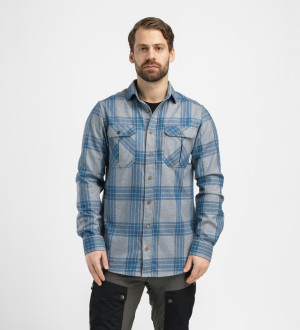 Aclima Men's ReBorn Woolshirt Check Light Grey/Jeans M