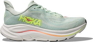 Hoka Women's Clifton 10 Wide Sea Glass/Neon Flame 36