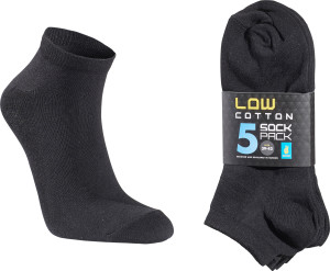 Seger Unisex Low Cotton Sock 5-pack Black, 35-38