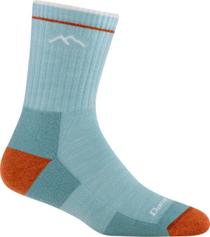 Darn Tough Women's Hiker Micro Crew Midweight Hiking Sock Cushion Glacier 35-38
