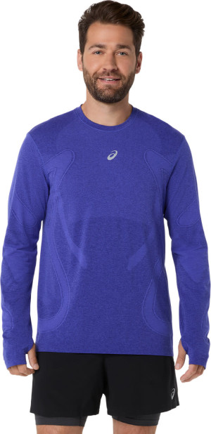 Asics Men's Road Seamless Long Sleeve Top Cobalt Burst/Eggplant, XL