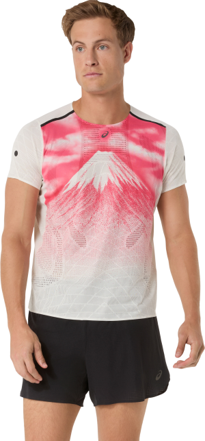 Asics Men´s Fujitrail Elite Graphic Ss Top, Cream, L