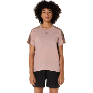 Asics Women's Fujitrail Elite Ss Top Neutral Pink/taupe Grey L