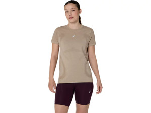 Asics Women's Road Seamless Short Sleeve Top Greige M