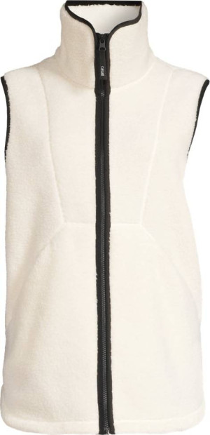 Casall Women's High Collar Pile Vest Off White S