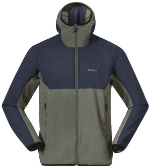 Bergans Men's Vaagaa Windbreaker Jacket  Green Mud/Navy Blue M