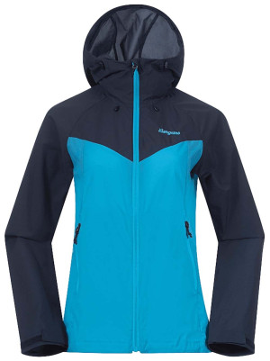 Bergans Women's Rabot Windbreaker Jacket Aqua Lagoon/Navy Blue L