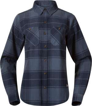 Bergans Women's Nordmarka Flannel Shirt Granite Blue/navy Blue Check, XS