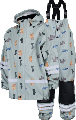 Lindberg Kids' Vattholma Rain Set Green/grey, 100