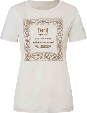 super.natural Women's Bandana Bio J Tee White Stone Melange/vintage Khaki Melange/kangaroo XL