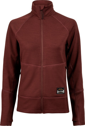 Lundhags Women's Tived Merino Full Zip Burgundy, M