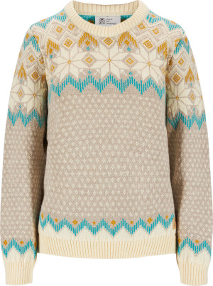 Dale of Norway Women's Vilja Sweater Sandstone/Offwhite/Peacock, XS