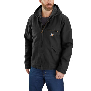 Carhartt Men's Washed Duck Sherpa Lined Jacket Black XXL