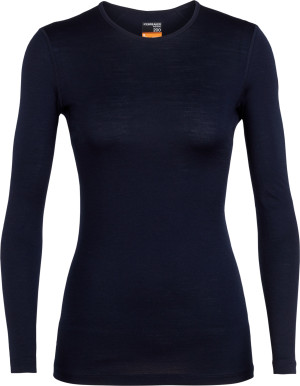 Icebreaker Women's 200 Oasis Long Sleeve Crewe Midnight Navy XL