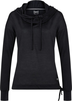 super.natural Women's Funnel Hoodie Jet Black, L