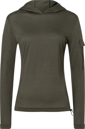 super.natural Women's Relax Light Pocket Hoodie Black Ink L