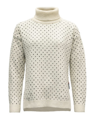 Devold Women's Sørisen Wool High Neck Off White/ink XL