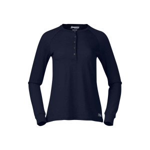 Bergans Women's Lysebu Wool Henley Navy Blue, XS