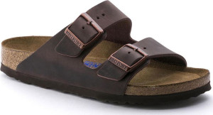 Birkenstock Arizona Oiled Nubuck Leather Soft Footbed Regular Habana, 36