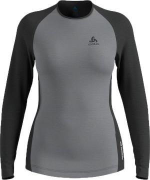 Odlo Women's Performance Wool 150 Base Layer Grey Melange - Dark Grey Melange, S