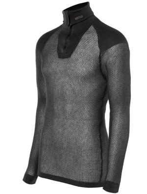 Brynje Unisex Wool Thermo Zip Polo With Inlay Black M
