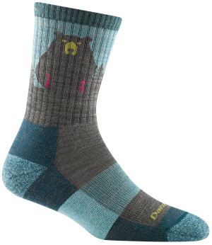 Darn Tough Women's Bear Town Micro Crew Light Cushion Aqua Aqua L