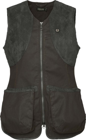 Chevalier Women's Vintage Dogsport Vest Leather Brown 40W