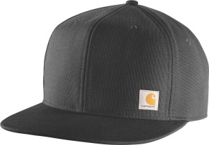 Carhartt Men's Firm Duck Flat Brim Cap Black, One Size