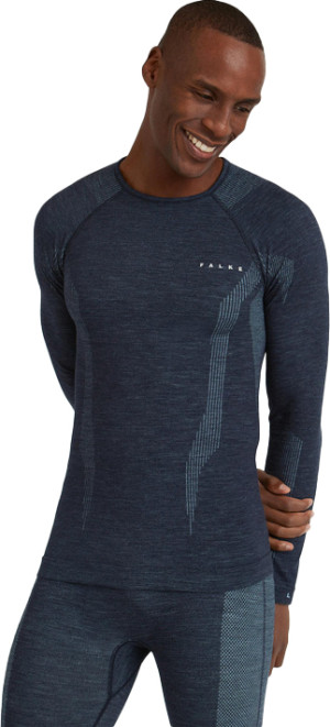 Falke Men's Longsleeve Wool-Tech Space Blue, XL