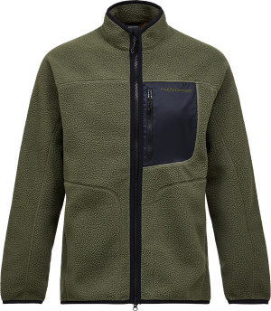 Peak Performance Men's Naturerush Pile Zip Jacket Pine Needle, XL