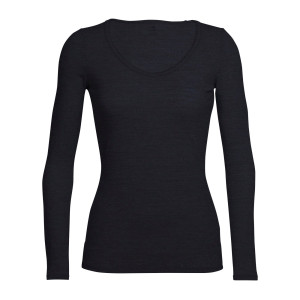 Icebreaker Women's Siren Long Sleeve Sweetheart Black, L