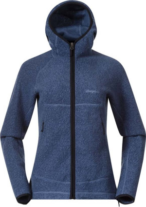 Bergans Women's Vaagaa Merino Terry Midlayer Hoodie Granite Blue, L