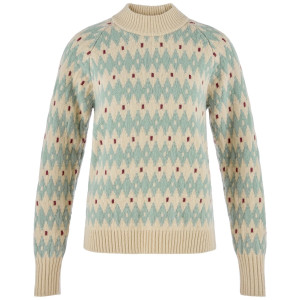 Fjällräven Övik Jacquard Knit W Light Beige-misty Green L