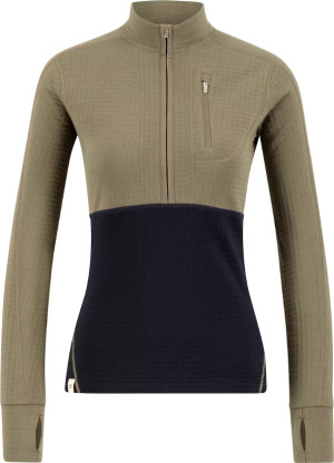 Ulvang Women's Peak Field Half Zip Midlayer Bungee Grey/Navy Blue XS