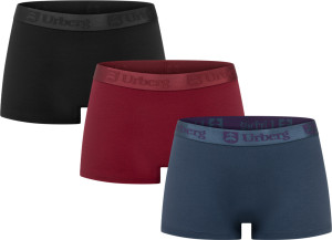 Urberg Women's Isane 3-pack Bamboo Boxers Cabarnet/Midnight Navy/Black Beauty L