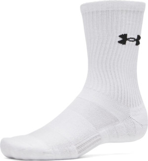 Under Armour Unisex UA Performance Cotton 3-pack Crew Socks White, M