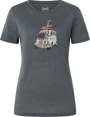 super.natural Women's Carski Tee Dark Shadow Melange/various XS