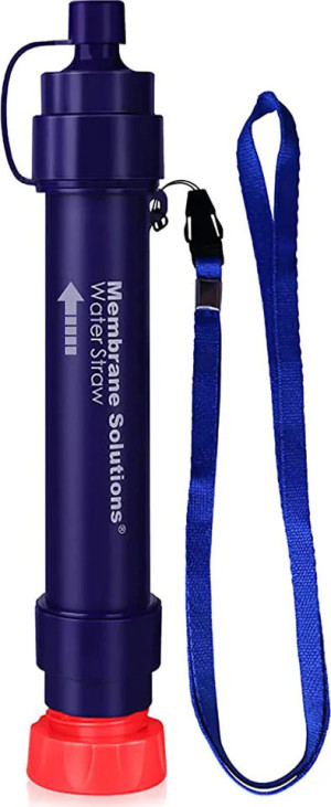 Membrane Solutions Membrane Solution Water Filter Straw II Blue OneSize