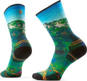 Smartwool Women's Hike Mountain Lake Print Crew Socks Targeted Cushion Capri 34-37