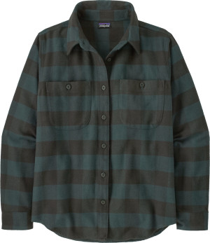 Patagonia Women's Fjord Flannel Shirt Buffalo Check: Old Growth Green M