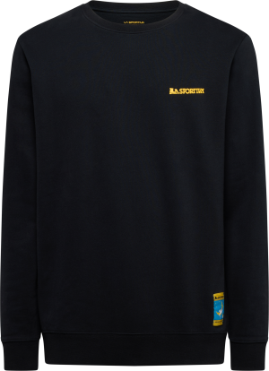 La Sportiva Men's Climbing On The Moon Sweatshirt Nero/Giallo XXL
