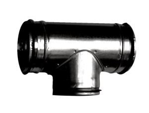 Systemair T-160 T-Stück DN 160, Stahlbl. verz., mit Dichtgummi (12063)